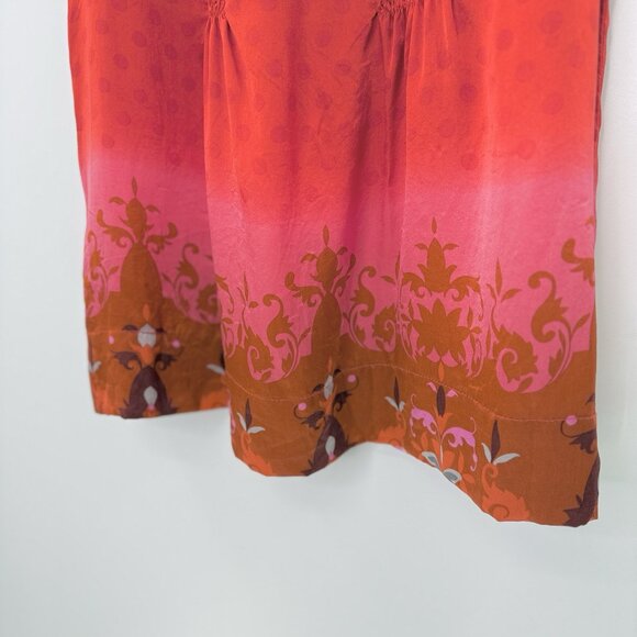 CAbi True Love Tank Top #672 Sleeveless Floral 100% Silk Pleated Sz M Preppy - Picture 4 of 13